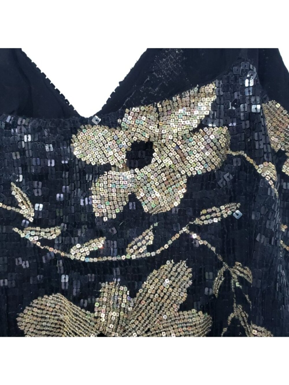 Ashish $2000 Black Gold Floral Sequin Mini Dress 90s Slip Dress Annies Ibiza - Picture 12 of 16